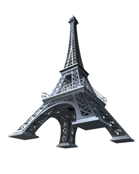 Eiffel tower isolated on background. 3d rendering - illustration png