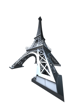 Eiffel tower isolated on background. 3d rendering - illustration png