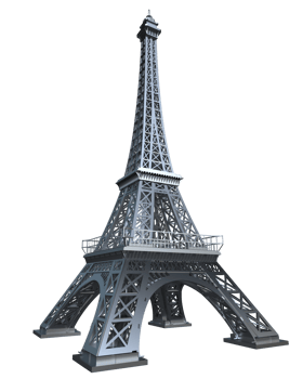 Eiffel tower isolated on background. 3d rendering - illustration png