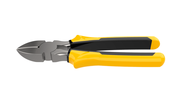 Pliers close-up scene isolated on background.  3d rendering - illustration png