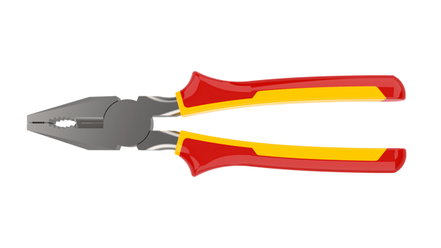 Pliers close-up scene isolated on background.  3d rendering - illustration png