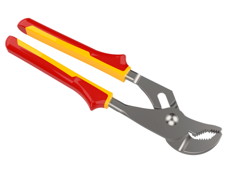 Pliers close-up scene isolated on background.  3d rendering - illustration png