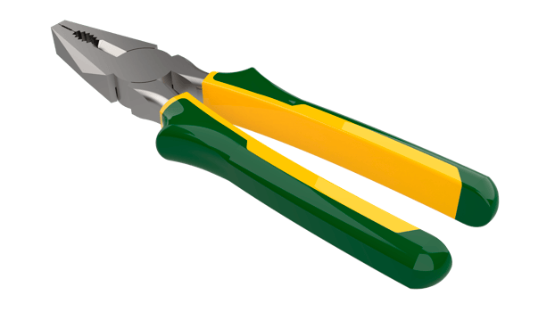 Pliers close-up scene isolated on background.  3d rendering - illustration png