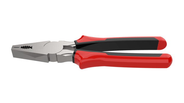 Pliers close-up scene isolated on background.  3d rendering - illustration png