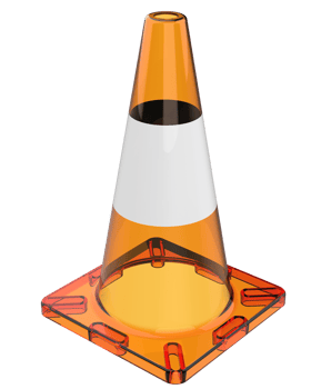 Traffic cone isolated on background. 3d rendering - illustration png