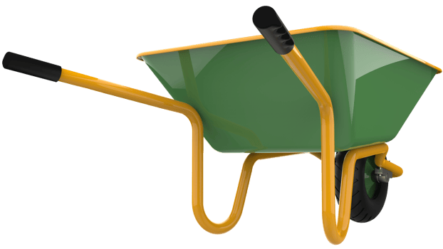 wheelbarrow isolated on background. 3d rendering - illustration png