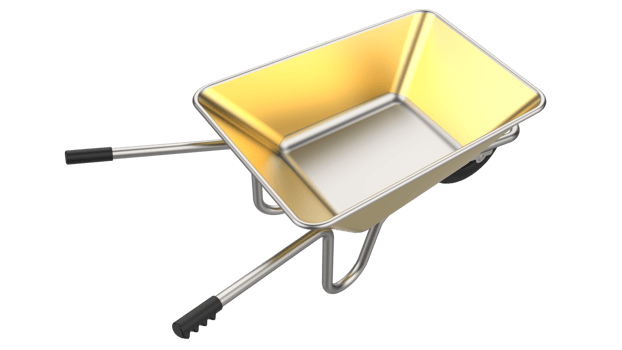 wheelbarrow isolated on background. 3d rendering - illustration png
