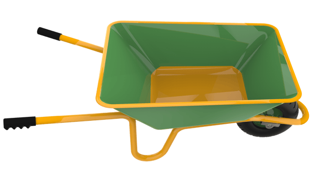 wheelbarrow isolated on background. 3d rendering - illustration png