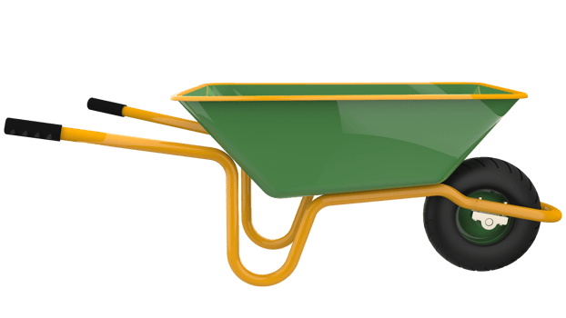 wheelbarrow isolated on background. 3d rendering - illustration png