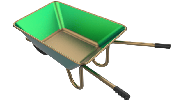 wheelbarrow isolated on background. 3d rendering - illustration png