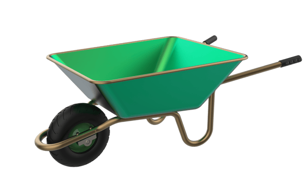 wheelbarrow isolated on background. 3d rendering - illustration png