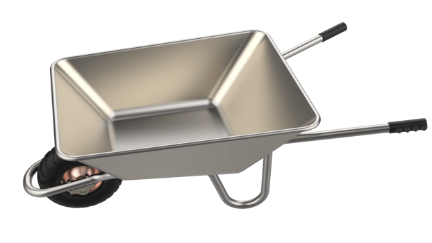 wheelbarrow isolated on background. 3d rendering - illustration png