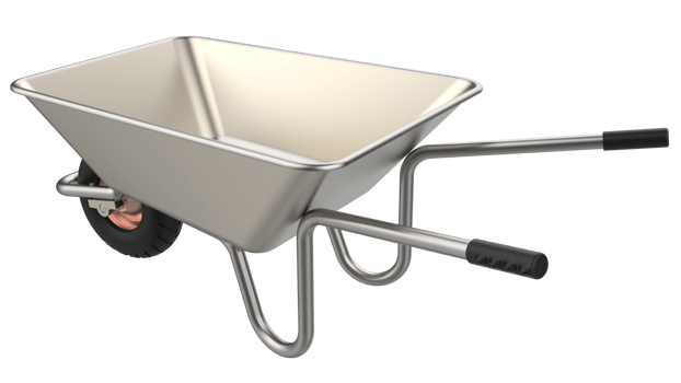 wheelbarrow isolated on background. 3d rendering - illustration png