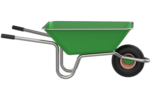 wheelbarrow isolated on background. 3d rendering - illustration png
