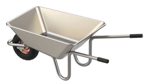 wheelbarrow isolated on background. 3d rendering - illustration png