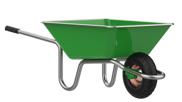wheelbarrow isolated on background. 3d rendering - illustration png