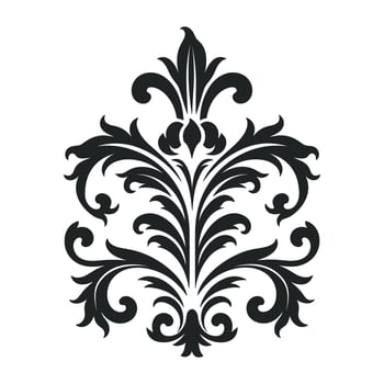 Acanthus Vector black silhouette, Decorative Ornament element silhouette.