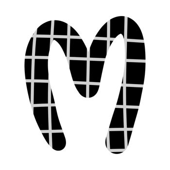 alphabet A-Z and numbers 0-9, black with a grid png