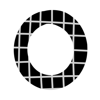 alphabet A-Z and numbers 0-9, black with a grid png