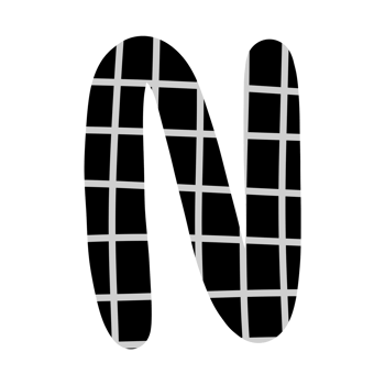 alphabet A-Z and numbers 0-9, black with a grid png