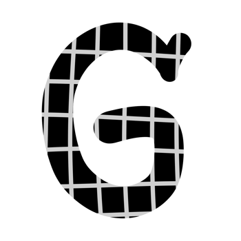 alphabet A-Z and numbers 0-9, black with a grid png