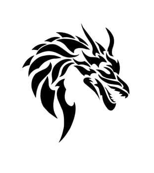 illustration vector graphics of design dragon tribal art tattoo abstract