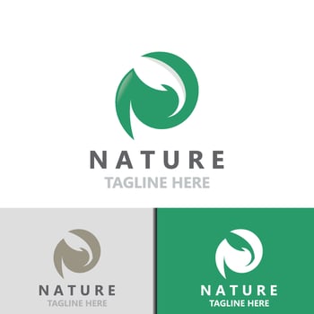 Nature leave logo design, vector plant eco style botanical collection business template