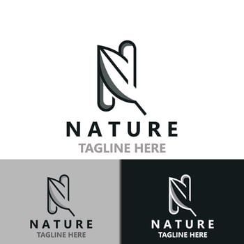 Nature leave logo design, vector plant eco style botanical collection business template