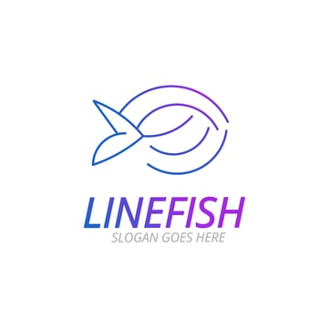 Modern creative Linear Fish Logo design vector