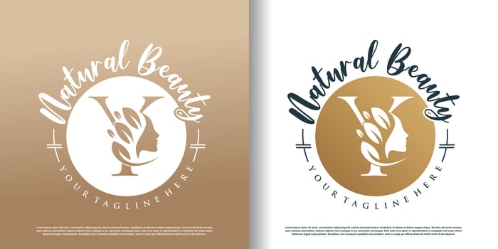 Nature beauty logo template with letter y concept Premium Vector