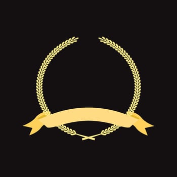 golden laurel wreath vector