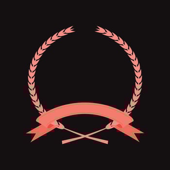 Pink laurel wreath vector