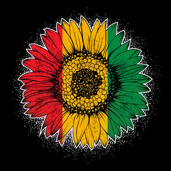 Distressed juneteenth sunflower flag background illustration vector