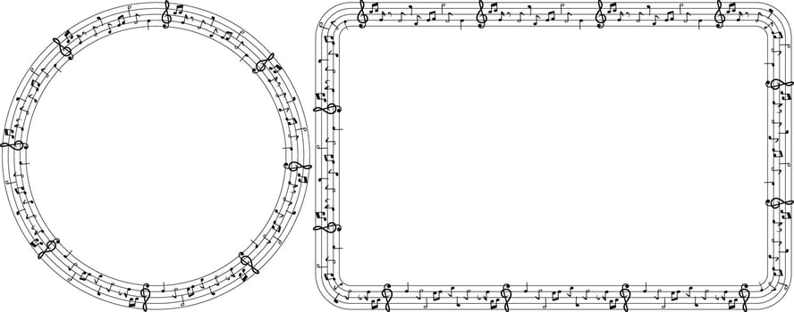 frame with note music ornament with copy space vector