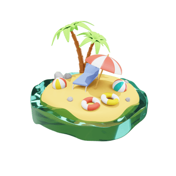 Beach 3D Icon Travel and Holidays png