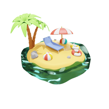 Beach 3D Icon Travel and Holidays png