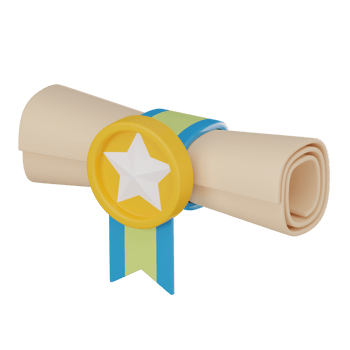 Diploma Icon for Academic Achievement. 3D render png