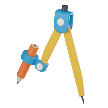 Realistic Geometric Compass 3D Icon for Precision in Education. 3D Render png