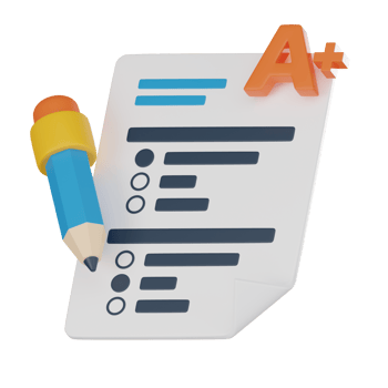 Exam Result Paper 3D Icon for Educational Success. 3D render png