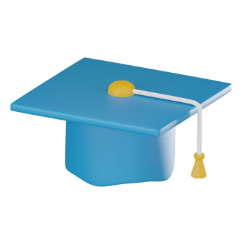 Graduation Cap Icon , Academic Success and Achievement Symbol. 3D Render png