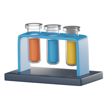 Chemistry in Color, Test Tubes 3D Icon for Educational Discovery. 3D render png