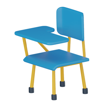 School Desk and Chair for Educational of Classroom Essence. 3D Render png
