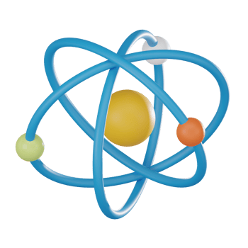 Atomic insight, of Atomic structure for scientific exploration, education. 3D Render png
