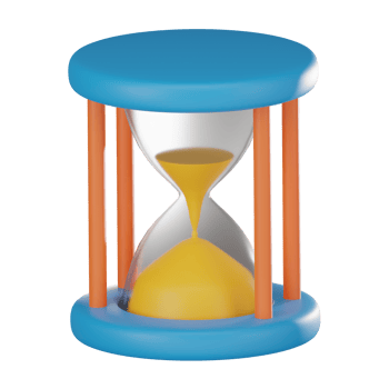 Hourglass Countdown Symbolizing Urgency and Time Pressure. 3D Render png