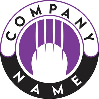 Paw Claw Circle Logo design vector