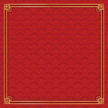 Background with Asian Pattern Border Frame vector