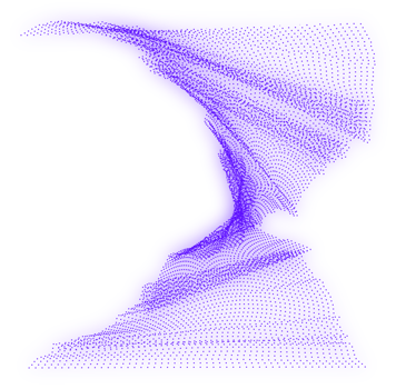 abstract wavy lines element. Flowing particles wave pattern 3D curve halftone. png