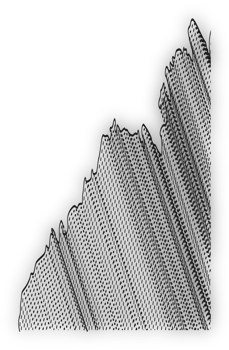 abstract wavy lines element. Flowing particles wave pattern 3D curve halftone. png