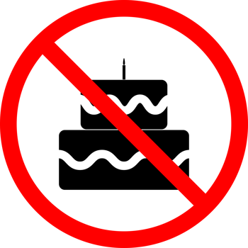 No birthday cake flat icon. Red prohibition sign. It is forbidden sweet dessert. health concept illustration png