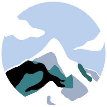 Mountain cartoon in icon style vector